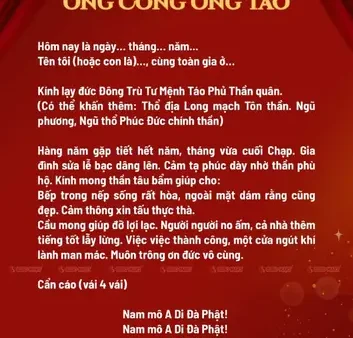 Bài Cúng 23/12 Âm Lịch: Văn Khấn Ông Công Ông Táo 2026 Cho Gia Chủ