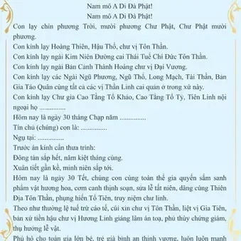 Bài Cúng Giao Thừa Năm Canh Tý: Văn Khấn Trong Nhà, Ngoài Trời Và Cách Cúng