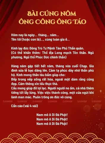 Bài Cúng Ông Táo 2026 Đầy Đủ: Văn Khấn Chuẩn Ngày 23 Tháng Chạp Bài Cúng Ông Táo 2026 Đầy Đủ: Văn Khấn Chuẩn Ngày 23 Tháng Chạp