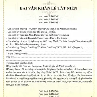 Hướng Dẫn Chuẩn Bị Bài Cúng Tất Niên Năm Kỷ Hợi: Văn Khấn Chuẩn (gia Đình, Công Ty, Ngoài Trời) & Mâm Lễ Đầy Đủ