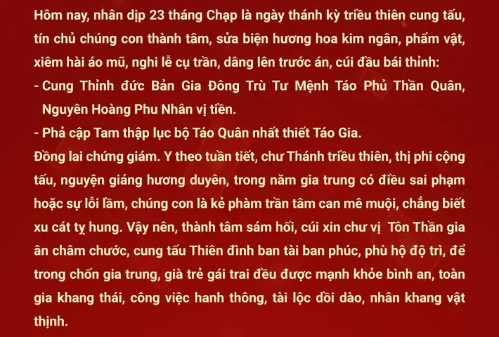 Bài Khấn Cúng Táo Quân Năm 2027 Đầy Đủ: Mẫu Văn Khấn 23 Tháng Chạp, Lễ Vật Và Cách Rước