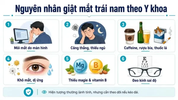 Bị Giật Mắt Trái Ở Nam Là Điềm Gì? Giải Mã Chi Tiết Theo Giờ Và Khoa Học