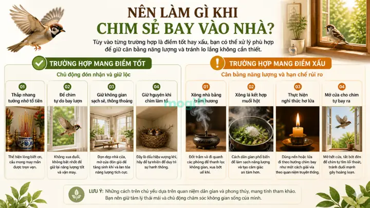 Chim Sẻ Bay Vào Nhà Là Điềm Báo Gì? Giải Mã Ý Nghĩa Phong Thủy Tốt Hay Xấu