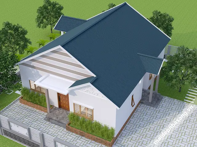 Kết Cấu Mái Nhà Không Đạt Chuẩn Kỹ Thuật Khiến Nước Mưa Đọng Lại Thành Vũng Lớn.