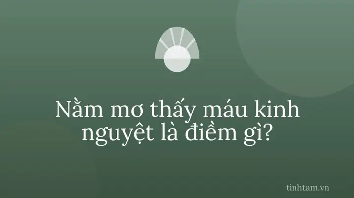 Nằm Mơ Thấy Máu Kinh Nguyệt Của Mình Là Điềm Báo Gì?