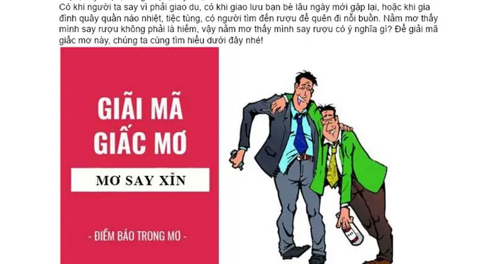 Nằm Mơ Thấy Người Say Rượu Là Điềm Báo Tốt Hay Xấu?